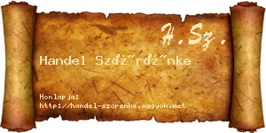 Handel Szörénke névjegykártya